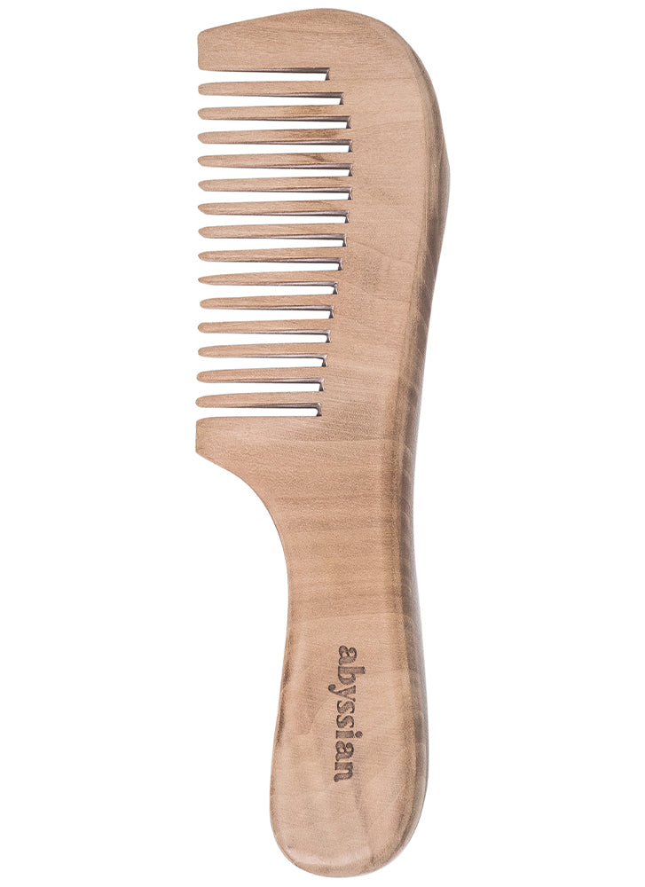 Abyssian Peach Wood Comb With Wide Tooth And Handle