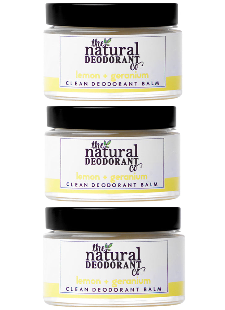 Natural Deodorant Co Clean Deodorant Balm Lemon Geranium x 3