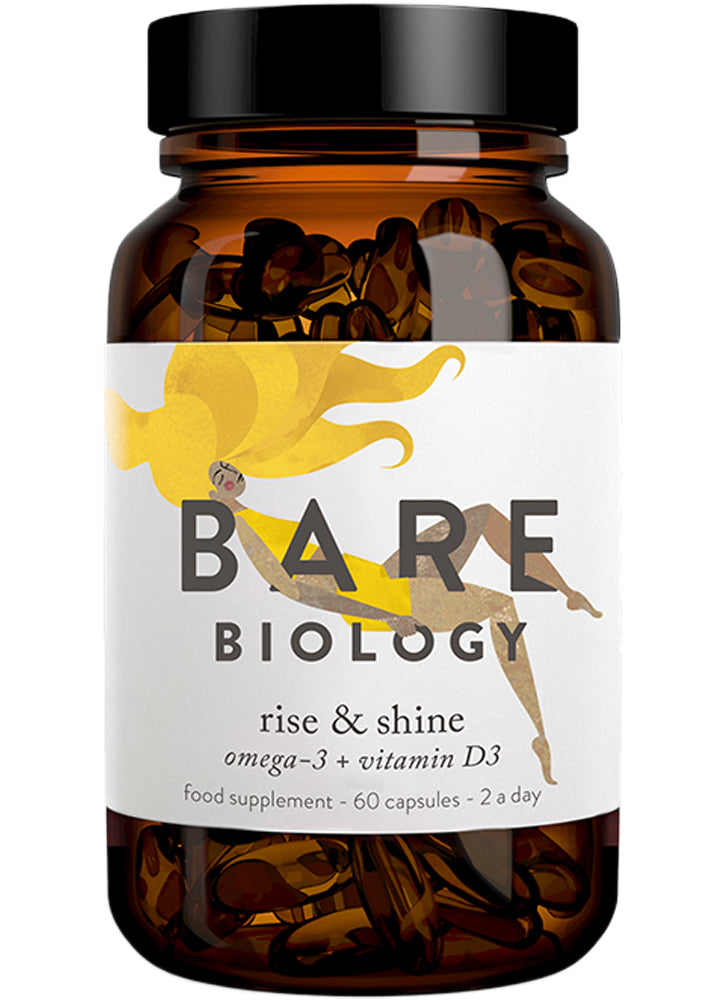 Bare Biology Rise & Shine Omega 3 with Vitamin D3 Capsules