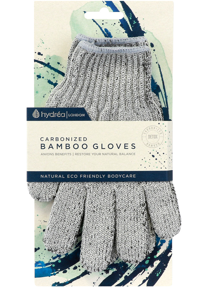 Hydrea Bamboo Carbonized Exfoliating Shower Gloves