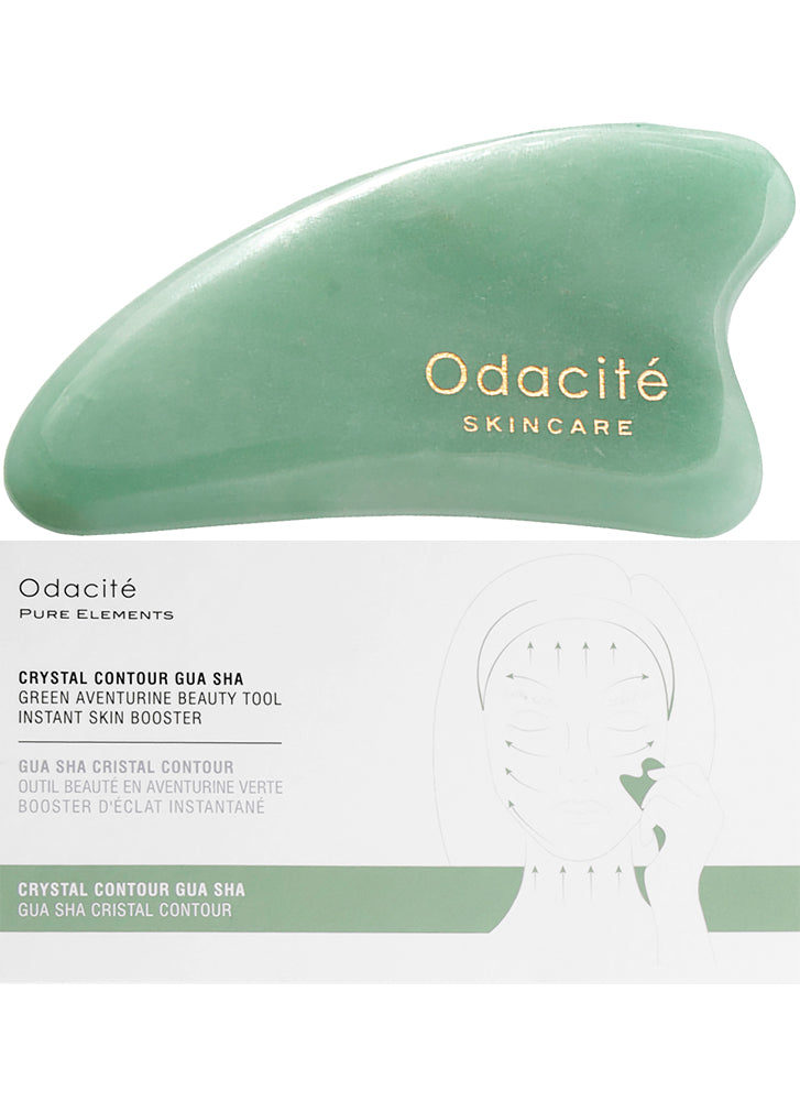 Odacite Crystal Contour Gua Sha Green Aventurine Beauty Tool